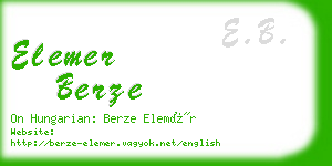 elemer berze business card